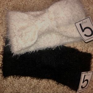 Headband Ear-warmers / Black & White / Never Worn